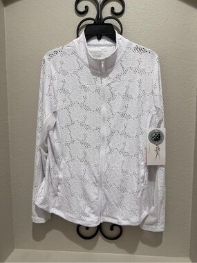 Gottex White Eyelet Women's golf/tennis/sun Jacket Large